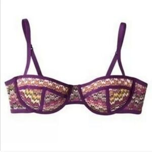 NWT Missoni For Target Purple Mesh Bra Size 36C